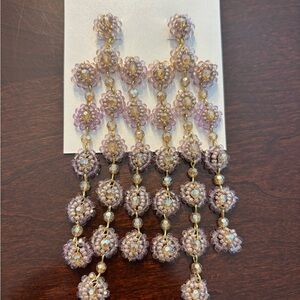 BaubleBar Gold and Lavender Beaded Earrings